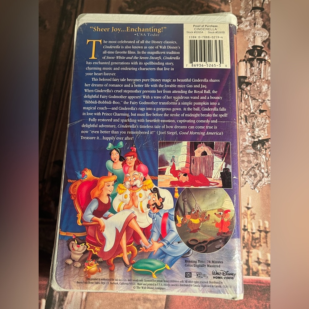 VINTAGE ( SEALED ) CINDERELLA VHS Tape 👑👑👑👑👑🩵🩵🩵🩵🩵🩵🩵🩵🩵🩵🩵🩵🩵🩵🩵🩵🩵 - Picture 3 of 4